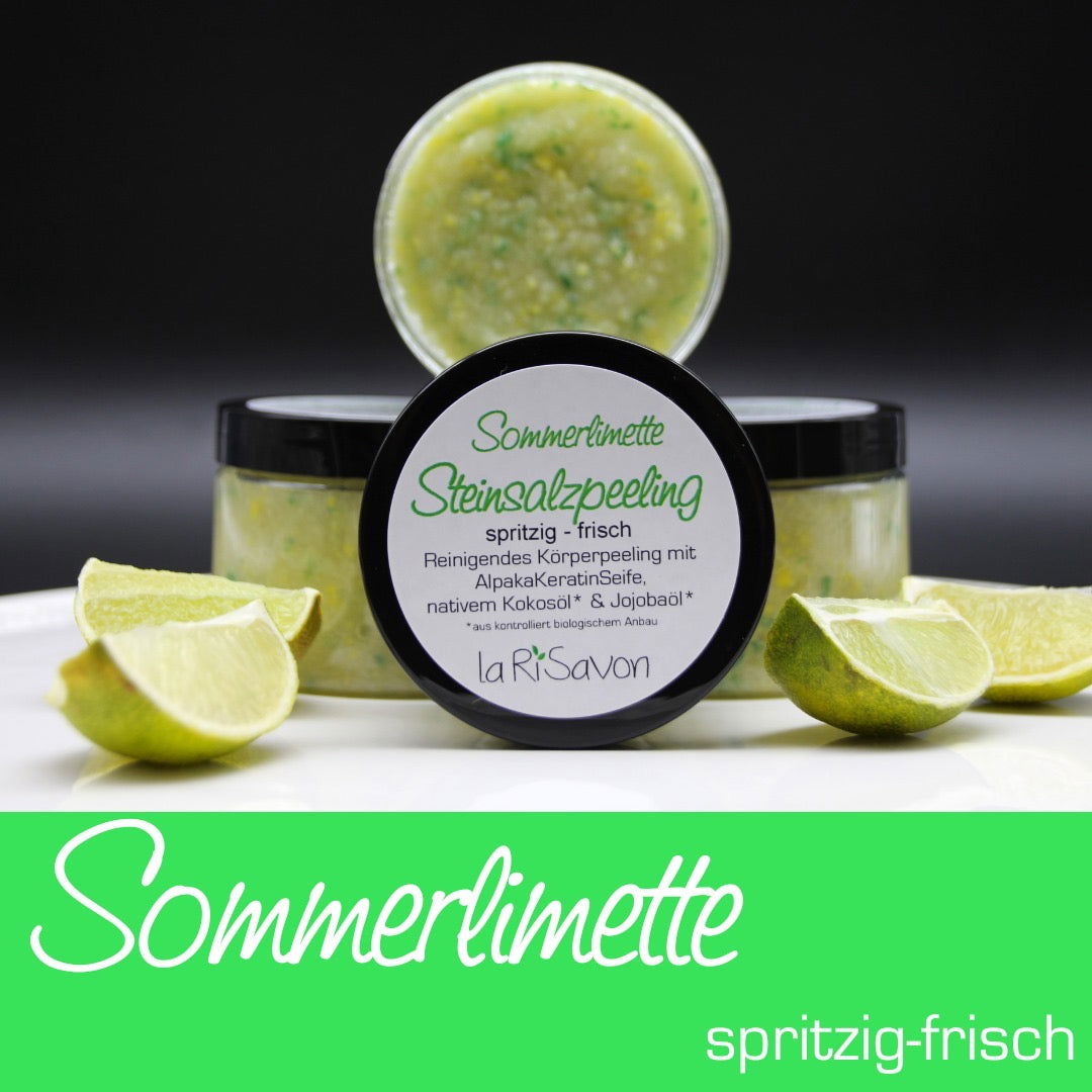 Sommerlimette Steinsalzpeeling von LaRiSavon - Alpakawolletraum.com