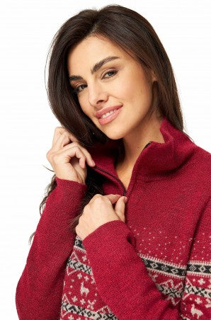 Kuscheliger Damenpullover Alpaka NEVADO – hochwertiger Winterpulli mit festlichem Design