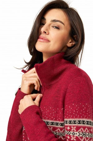 Kuscheliger Damenpullover Alpaka NEVADO – hochwertiger Winterpulli mit festlichem Design