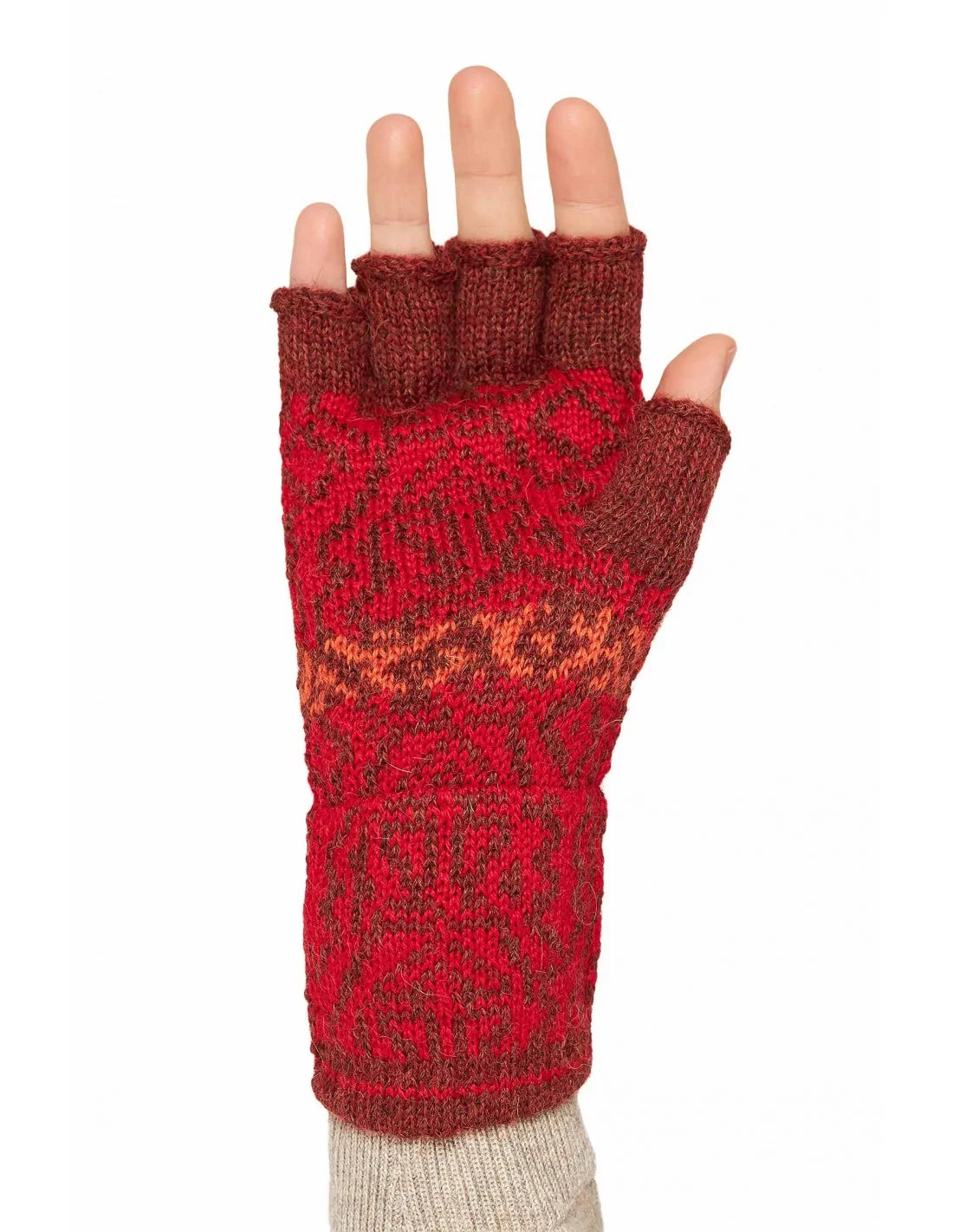 Modische Baby‑Alpaka‑Handschuhe ohne Finger – CHIMU mit elegantem Muster für Alltag und Smartphone‑Nutzung