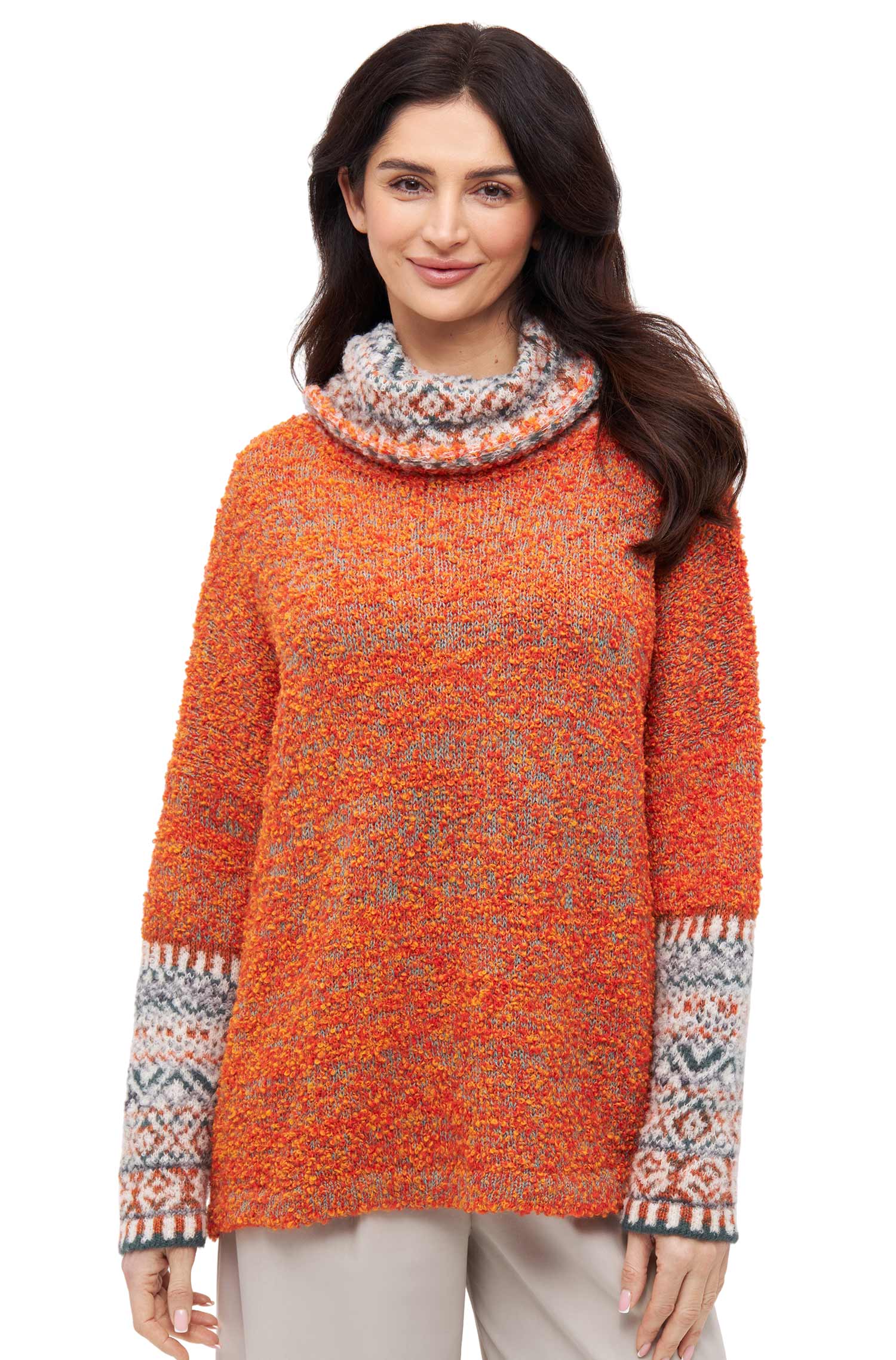 Alpaka Pullover COLORES ANDEN – nachhaltiger Damen Rollkragenpullover aus 100% Baby Alpaka im One-Size-Fit