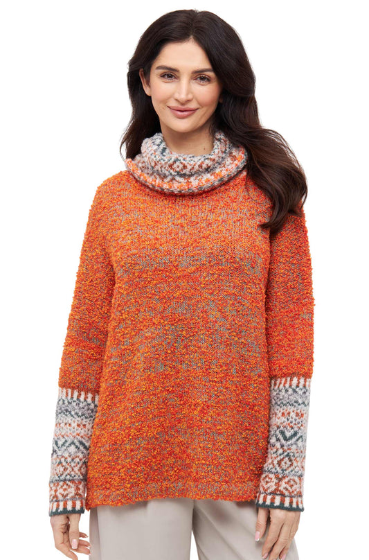 Alpaka Pullover COLORES ANDEN – nachhaltiger Damen Rollkragenpullover aus 100% Baby Alpaka im One-Size-Fit