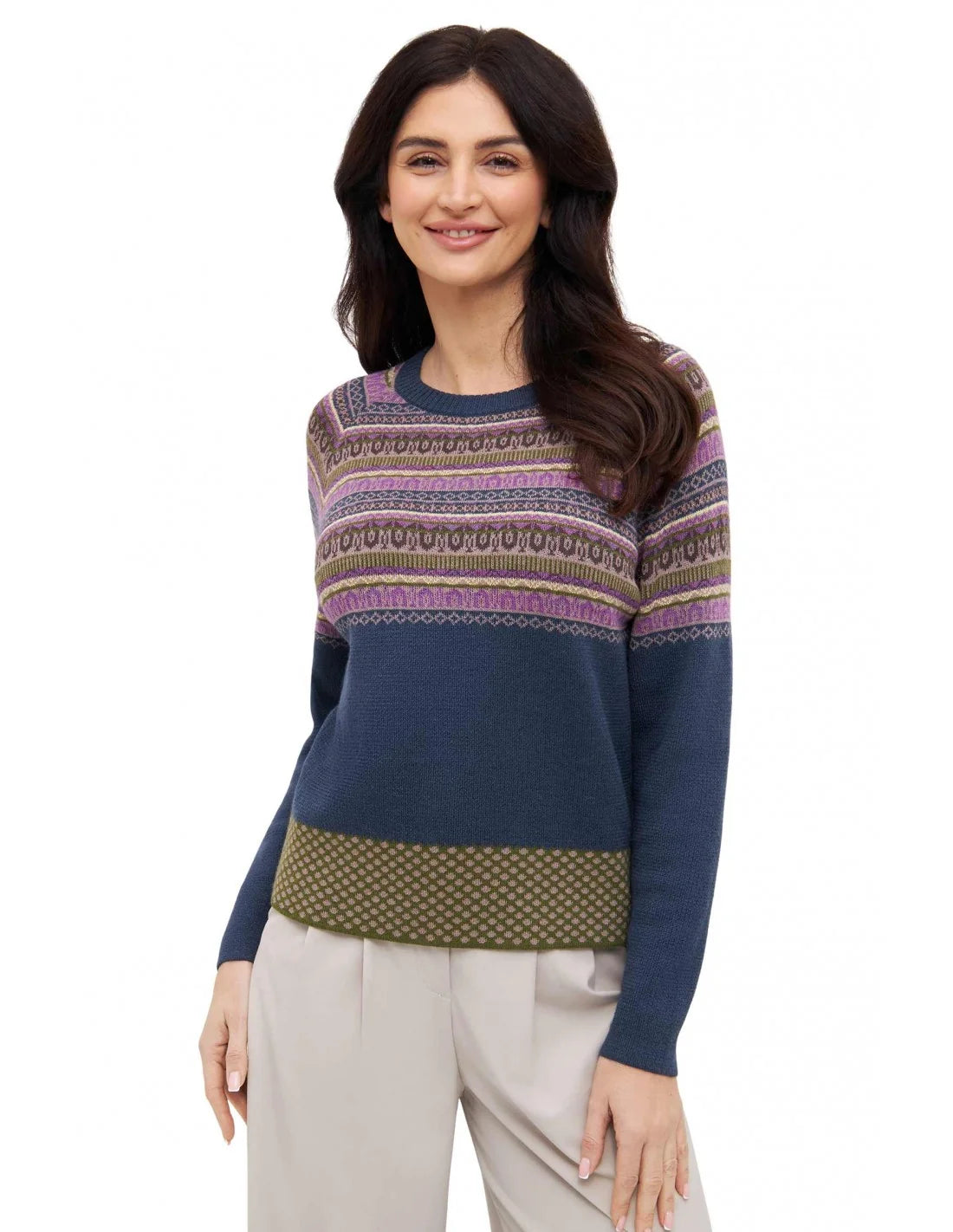 Nachhaltiger Damen Pullover aus Baby Alpaka – Colores Anden Edition