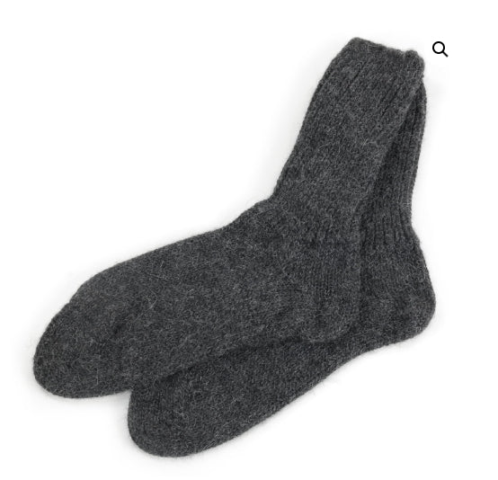 Dicke weiche Sofa- und Bettsocken aus 100% Alpakawolle – Anthrazit