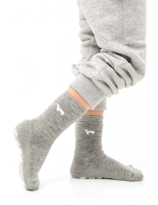 Kinder Alpaka ABS Haussocken – rutschfest, atmungsaktiv & weich aus Baby Alpaka