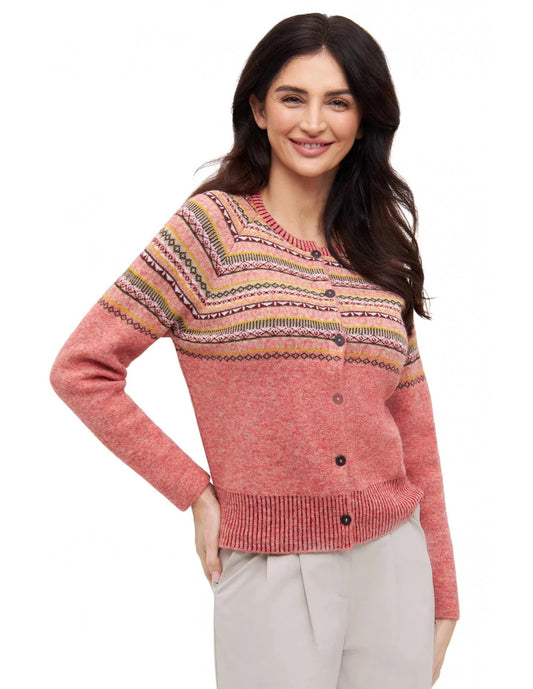 Damen Alpaka Strickjacke COLORES ANDEN Limited Edition mit Fair-Isle-Muster