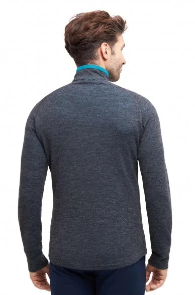 ANDEN ACTIVE Herren Pullover aus Baby Alpaka & Bio-Pima Baumwolle – Outdoor Troyer mit Half-Zip, Anthrazit
