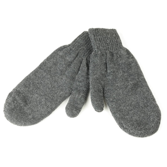 Anthrazitfarbene Alpaka-Strickhandschuhe aus 100 % Baby-Alpakawolle – warme, weiche Fausthandschuhe für Damen und Herren