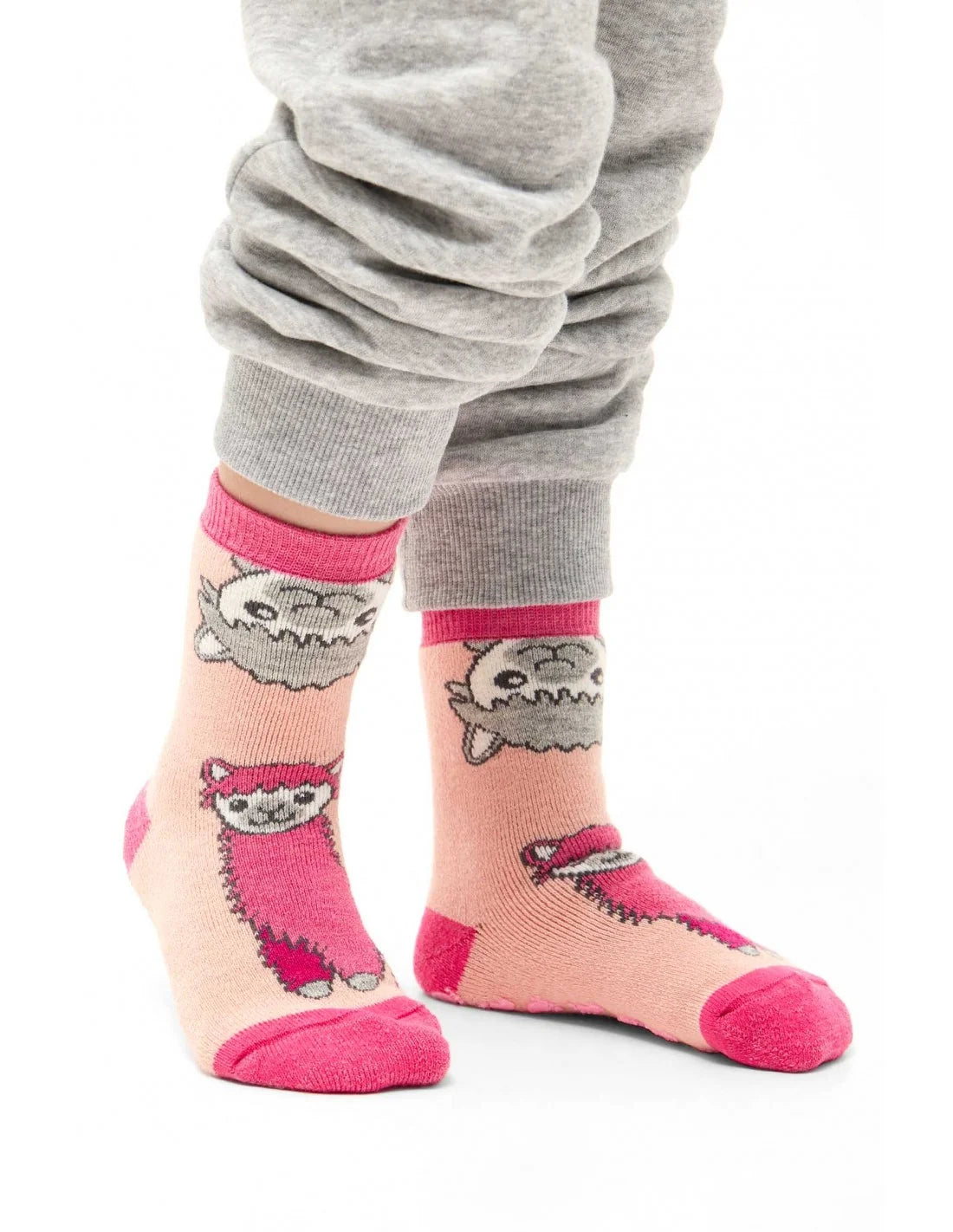 Kinder ABS Söckchen mit Alpakas Süß, lustig & sicher - farbige Socken mit ABS und Alpakas