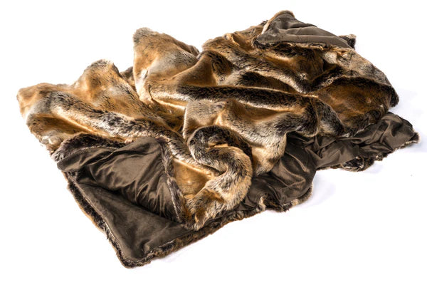 Ritter Felldecke Imitat 150 × 200 cm – elegant braun-gold meliert für Sofa oder Bett